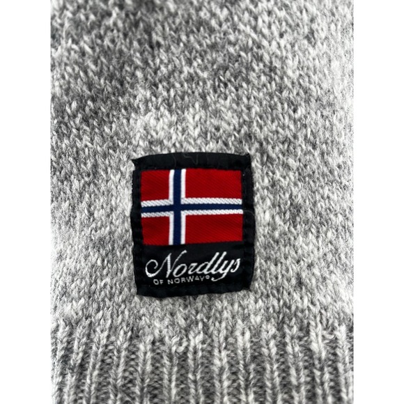 Nordlys Of Norway Sweater 100% Pure Wool Half Zip Pullover Norge Flag Size M - Picture 6 of 11